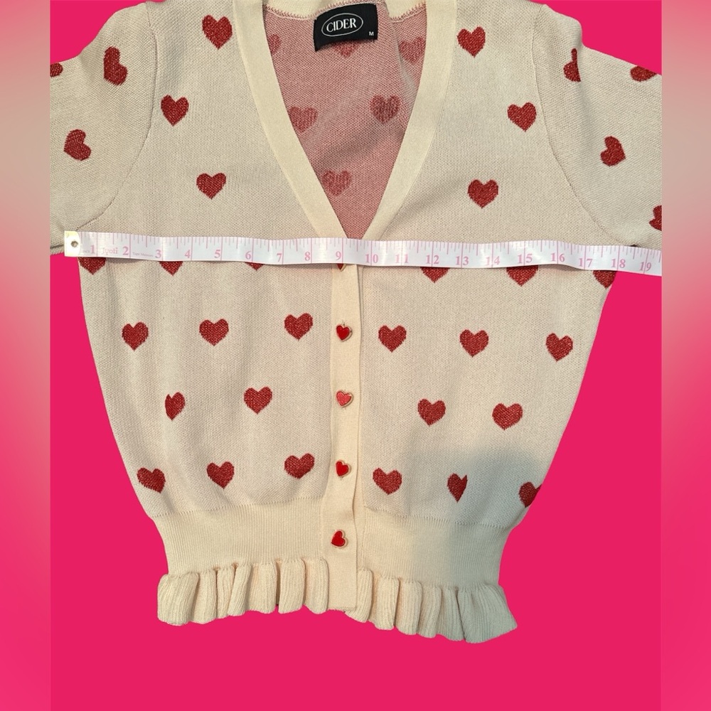 CIDER hearts short sleeve cardigan - medium - Picture 4 of 5